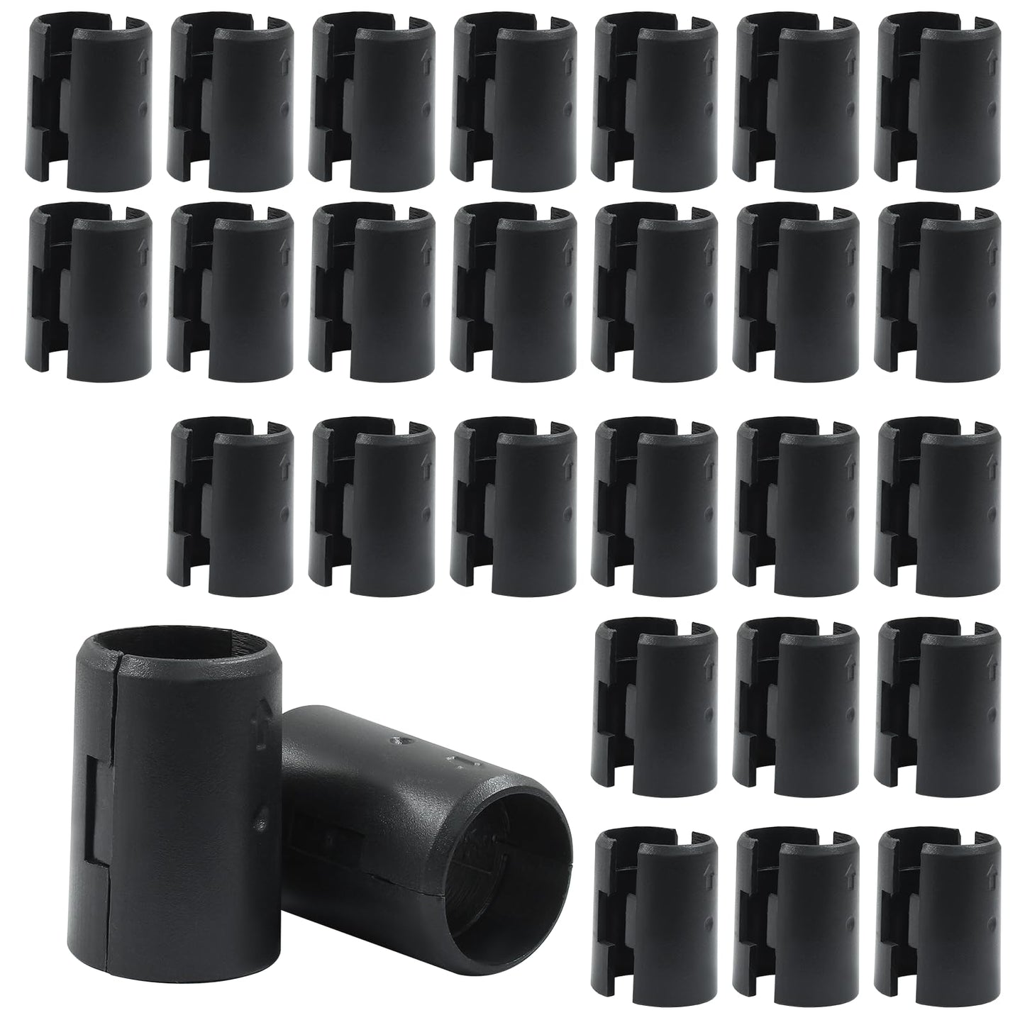 LifCratms 56Pcs (28 Pairs) Wire Shelf Clips, 3/4"(19mm) Post Wire Shelving Shelf Lock Clips, Plastic Black Shelving Sleeves Replacements for Wire Shelving System