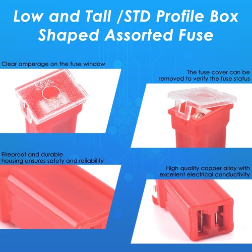 304Pcs Car Fuses Assortment Kit Include Standard & Small & Mini Size, Automotive Low and Tall/STD Profile Box Shaped Assorted Fuse with Fuses Puller for Trucks, Cars and SUV, Boat