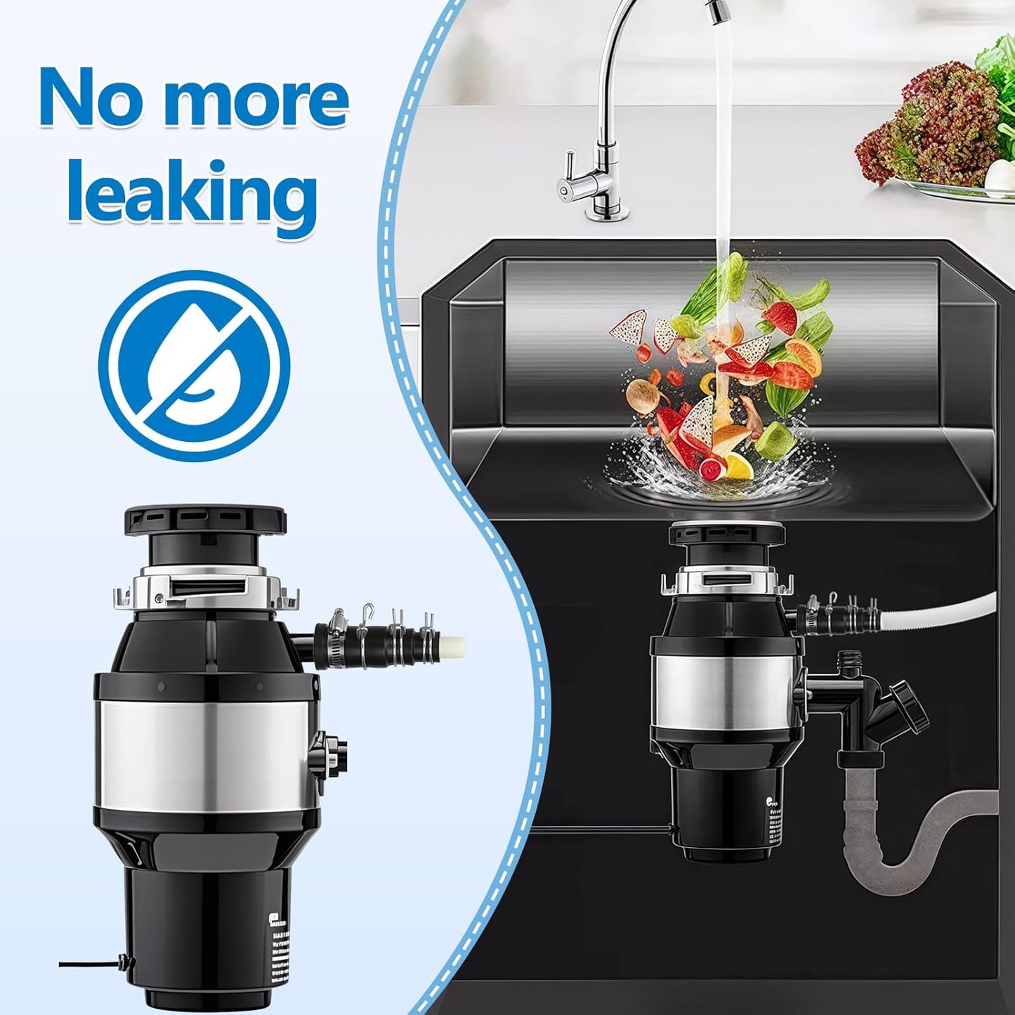 Dishwasher Drain Hose Adapter Compatible with Insinkerator Garbage Disposals, Dishwasher Drain Connector Compatible Include 1 Inlet Connector, 3 Spring Clamps, and 1 Hose Clamp