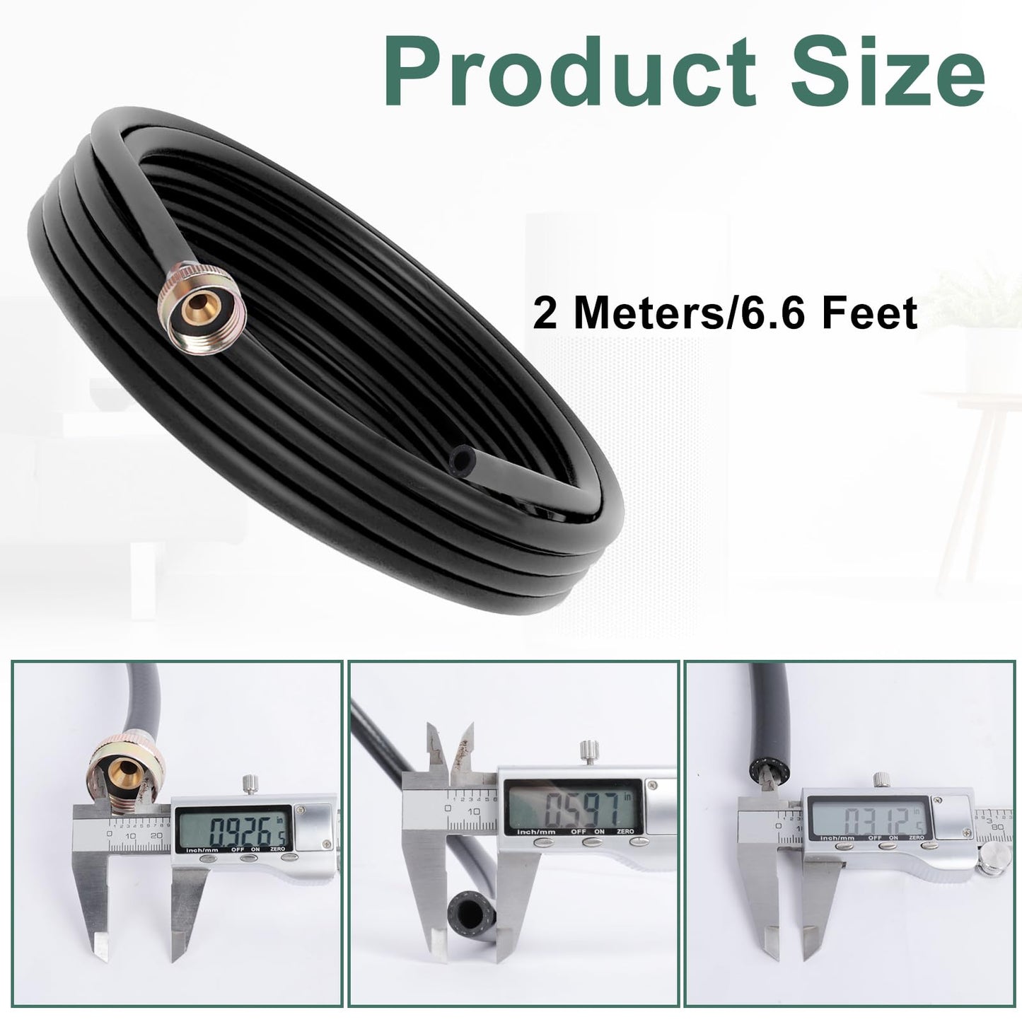 2 M/6.6 FT Dehumidifier Drain Hose 3/4 Inch FHT Connection Brass Thickened Drain Hose, Heavy Duty and Flexible Drainage Hose fits for Most of Dehumidifiers