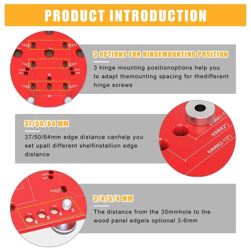 Shelf Pin Jig and Hinge Jig Two-in-One,1/4 Inch and 5mm Shelf Pin Drilling Jig,Self contained Clamping Function Shelf Jig and Cabinet Hardware Jig Tool Drill Guide， shelf pin jig drill guide template