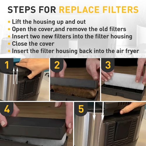 Instant Vortex Plus 6QT Air Fryer Replacement Filters - 12 Pcs with ClearCook and OdorErase