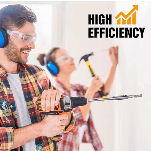 1/4 Extension Drill Bit Set 4Pcs Unbreakable Wood Spade Drill Bit Extension Extra-Long Drill Extension with 2 Pcs Key Spade Bit Extension Set for Wood Turners Furniture Carpentry and Construction
