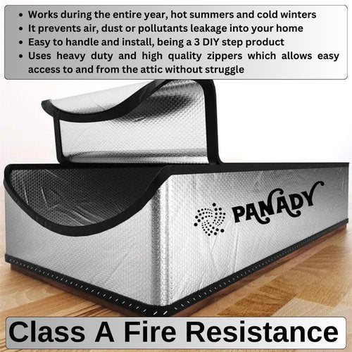 PANADY Attic Stairs Insulation Cover - 25 In x 54 In x 11 In - Class A Fireproof Attic Door Insulation Cover - Attic Access Insulation Cover - Attic Stairway Insulator - Attic Ladder Insulation Cover