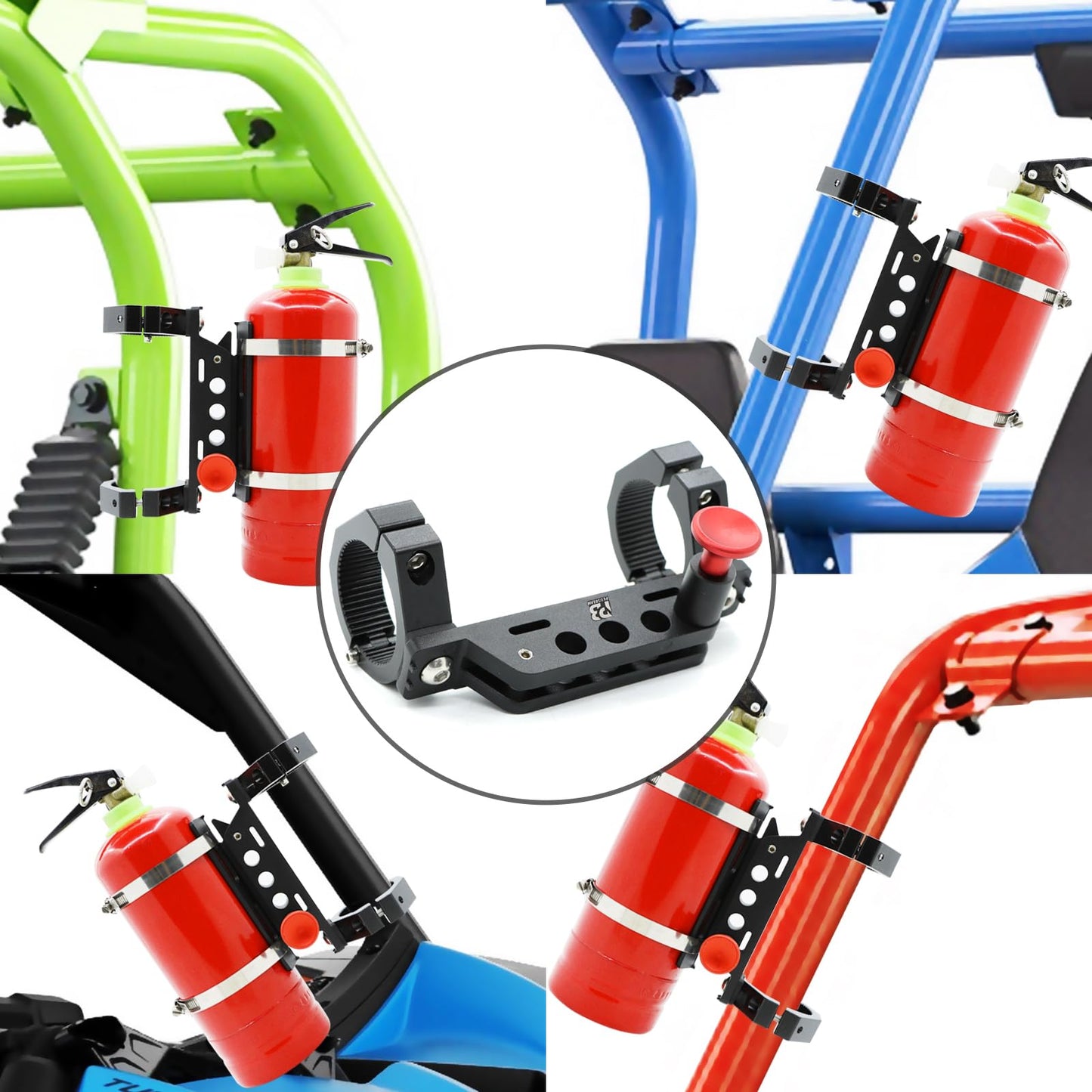 PLUSBEAM CNC Aluminum UTV Fire Extinguisher Mount Kit, Adjustable Roll Bar Fire Extinguisher Bracket Quick Release Compatible with UTV Polaris RZR SXS Ranger ATV Fit on 1.5"/1.65"/1.75"/1.85"/2"