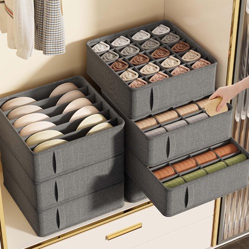 Drawer Organizer for Clothing,Sock Underwear Bins, Foldable Fabric Closet Organizers and Storage