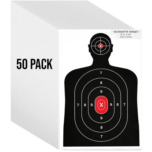 Silhouette Paper Shooting Target for The Range, Aiming Target Practice Paper for Indoor and Outdoor Shooting, Gun Accessories, for Handguns, Pistols, Rifles, Airguns, Pellet Gun, BB Guns -14X22 inches