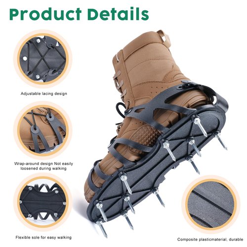 Doidiyi Professional Lawn Aerator Shoes with Spiked Design &Adjustable Wrap Lacing-Flexible Bendable Sole for Natural Walking,Ergonomic Gardening Tools for Professional Landscapers & Homeowners
