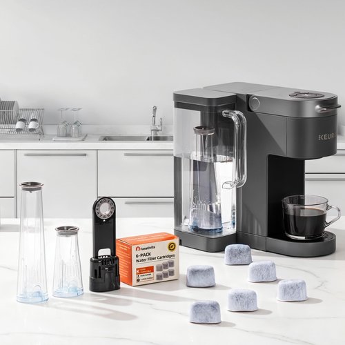 Premium 6-Pack Keurig Compatible Water Filters Replacement by Fanativita, Fit All Keurig Brewers (1-Year Supply)