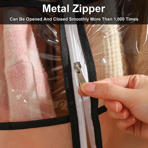 Non-Woven Fabric Clothing Rack Covers, Waterproof Clothing Rack Cover with Zippers and Transparent Window, Clothes Bags for Storage Hanging for Clothes Drying Rod(150x120cm/59x47in)