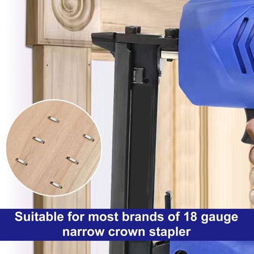 HW HAMWOO 18 Gauge 3000PCS,1/4" Narrow Crown Staples (1/2",3/4",1"),18GA Nail Gun Nails Assorted, Suitable for Most Brand of 18 Gauge Pneumatic and Electric Brad Nailer (Silver)