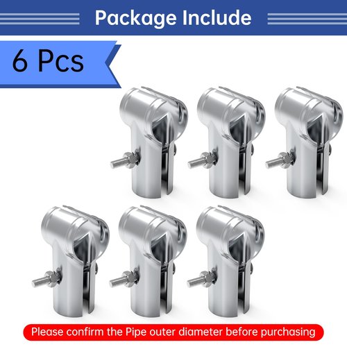 IRENPORU 6 Pcs End Rail Clamps 1-3/8", T Pipe Clamp for 1-3/8" OD Pipe Chain Link Fence End Rail T Clamp Panel T Clamps Chain Link Fence Parts