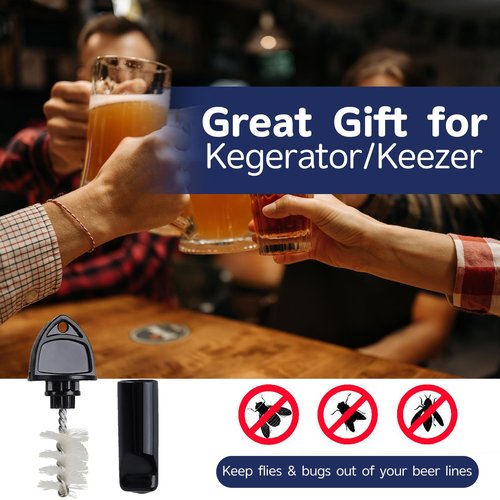 Cirwurie 16pcs Beer Faucet Plug Brush+2pcs Tap Covers Beer Keg Tap Brush Cap Cover Cleaning Brush for Draft Beer Faucet