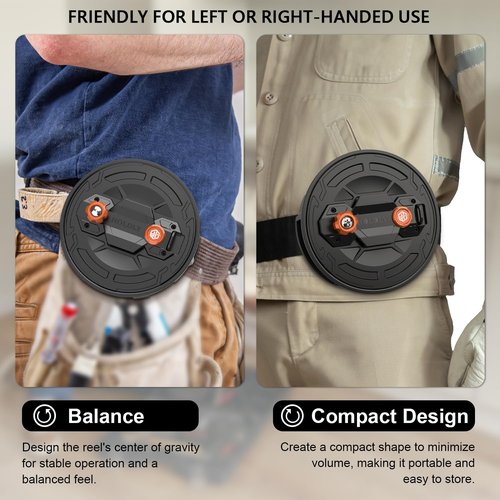 Lightweight Aluminum Tie Wire Reel Quick-Lock and Release Mechanism, Tie Wire Stripper Designed for 12-18 Gauge Wires. Dual-Sided Rewind Knob for Left or Right-Handed Operation