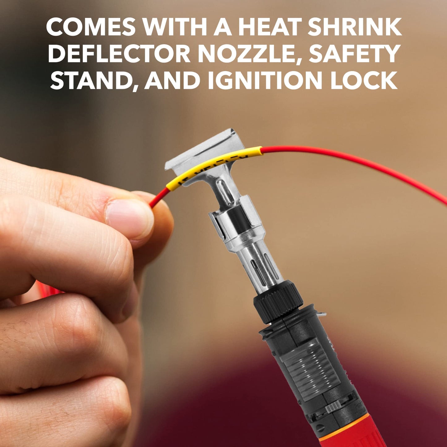 Solder-It Red Ultra Therm Flameless Heat Gun (MJ-950) | Cordless Heat Gun with Wide Nozzle | Heavy Duty with 20 mL Butane Refill Tank | Mini Heat Gun for Crafts, Heat Shrink, and PVC Bending