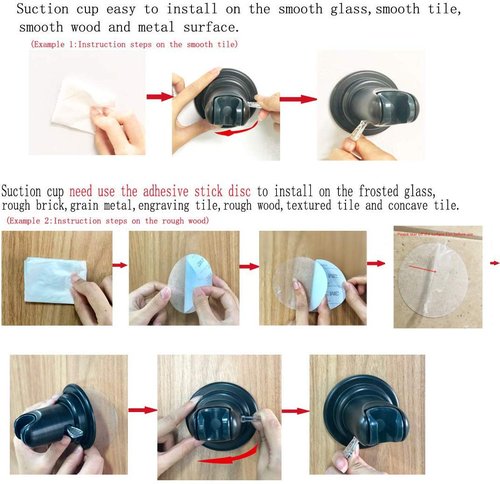 JiePai Suction Cup Shower Head Holder, Adhesive Suction Handheld Shower Head Holder Bracket,Removable Wall Mount Head Holder for Bathroom,Brushed Nickel