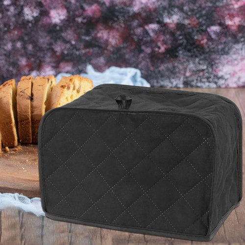 Black Toaster Cover 2 Slice, Two Slice Bread Machine Covers Quilted Toaster Covers Bread Maker Universal Size Kitchen Appliance Cover Polyester and Cotton Quilted, Dust and Fingerprint Protection