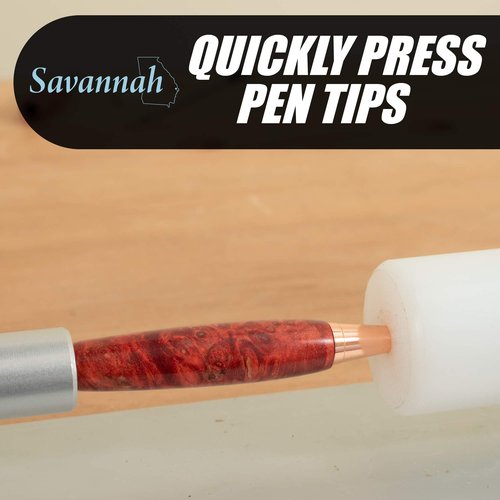 Savannah Pen Press with Anodized Aluminum Base and Adjustable Assembly Rod with UHMW Pressure Stop for Assembling Pen Parts | Exerts up to 30 Pounds of Pressure
