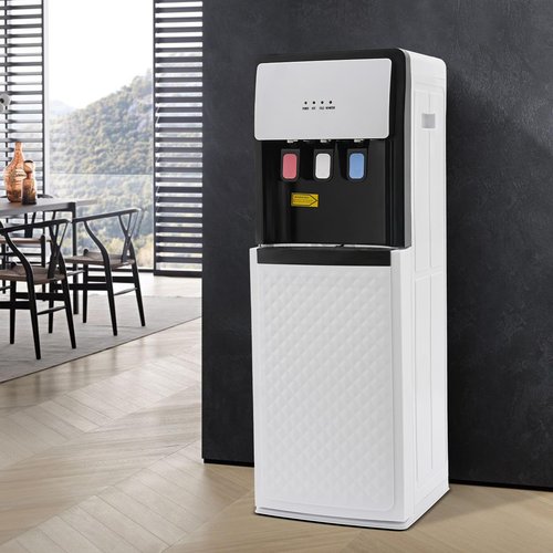 Bottom Loading Water Dispenser 5 Gallon, Hot & Cold Water Cooler 3 Temperature Settings Hot, Cold&Room, Standing Water Dispenser for Home, Office, Kitchens, Apartments, Living Rooms (White)