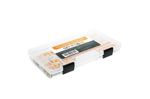 WAGO 221 Series 85pc Compact Splicing Wire Connector Assortment with Case, Includes (40x) 221-412, (29x) 221-413, (16x) 221-415, Lever Nuts