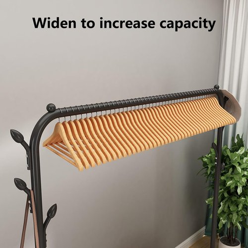Rodiuiu Wardrobe Closet, Portable Clothing Rack for Hanging Clothes,Clothing Storage Shelf,with Storage Shelves,for Cloakroom Bedroom, Design Good Load Bearing Non-Slip Corrosion Resistant Black