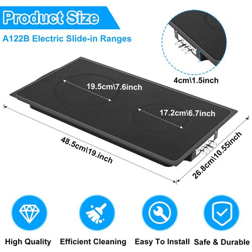 Upgraded A122B Radiant Cartridge Compatible with Jenn Air Cooktop Replacement Parts, Black Jenn-Air Radiant Cartridge JEA8120ADB Electric Slide-In Range for Whirlpool Kenmore Jennair Cooktop Parts