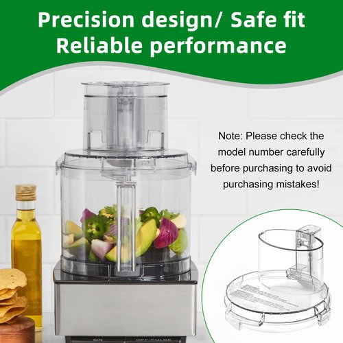 4 Locking Knob DFP-14NWBCT1 Food Processor Replacement Bowl Lid, Compatible with Cuisinart Food Processor DLC-005AGTXT1 Bowl, Suitable for Model DFP-14