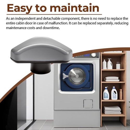 472992002 Door Knob Gray Handle Compatible with Electrolux-ELS, LaundryLux, Wascator Wascomat Washer Handles