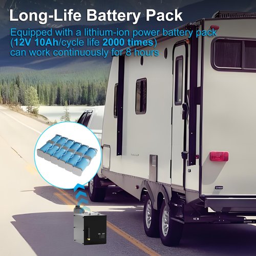 Portable Trailer Light Tester Box with 12V 10Ah Battery, Wireless Remote Control Operation, Compatibility Round/Flat Pin, with 7-pin Trailer Light Tester Plug, for Testing Trailer Taillights1