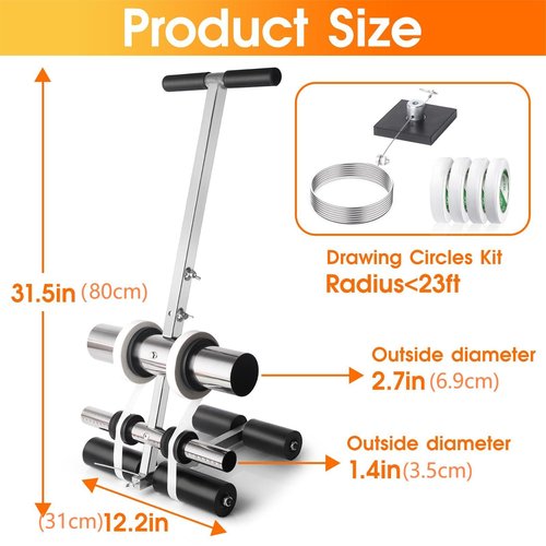 KKV Tape Marking Machine Hand-Push Tape Sticking Machine Lane Marking Applicator with Rubber Roller Manual Floor Tape Applicator,Basketball Court Marking Tool Kit for Driveway