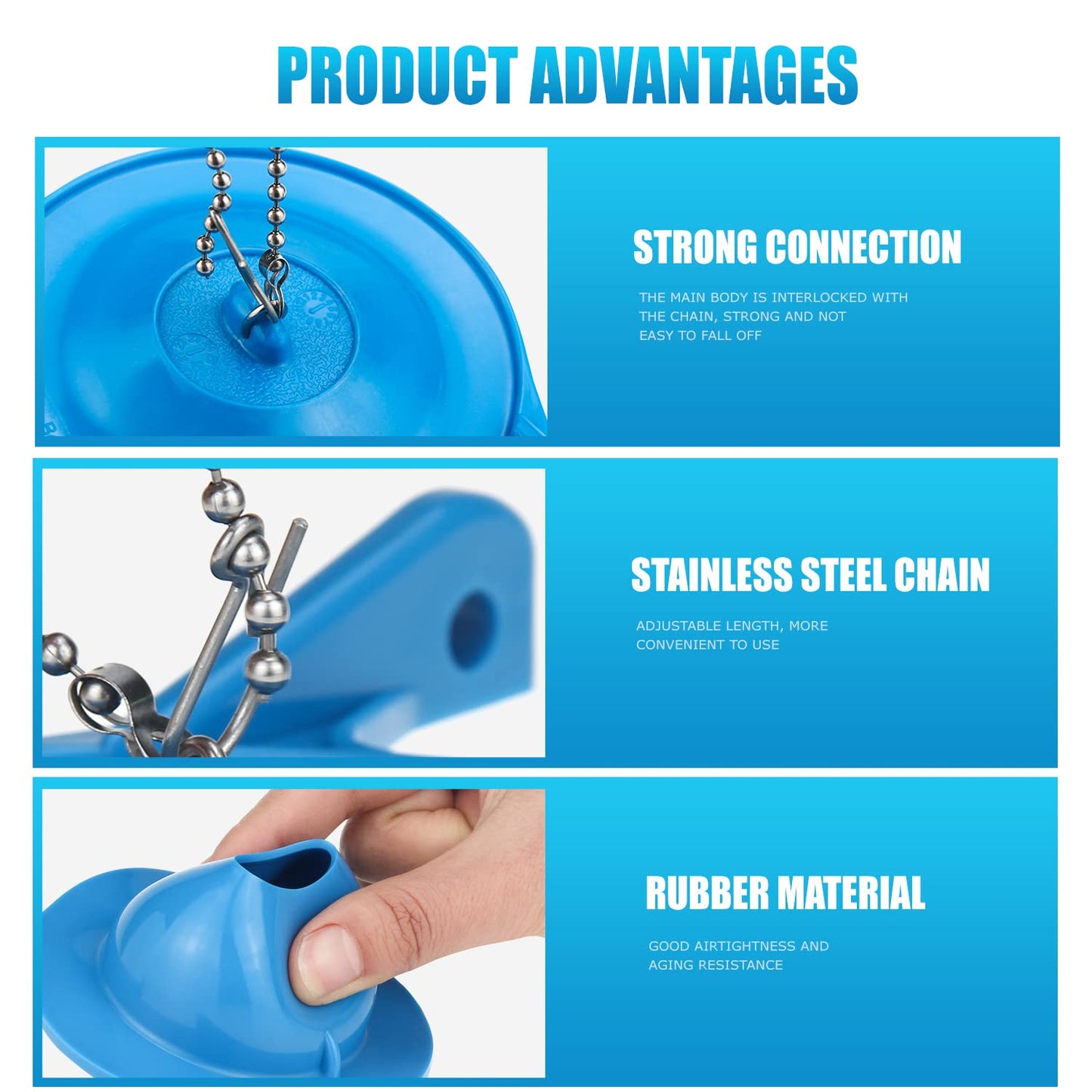 Toilet Flapper Replacement for Gerber, 2 Pack 3 inch for Gerber 99-788 with 2 Toilet Handle Chains Rubber Water Saving, Easy to Install