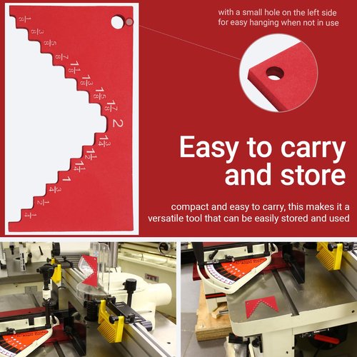 Saw height gauge For wood working calibrating table saw and router table tools,Table Saw Measuring Range 1/8“ to 2 I”, 1/4“ to 2 ”Suitable for firm standing (red)