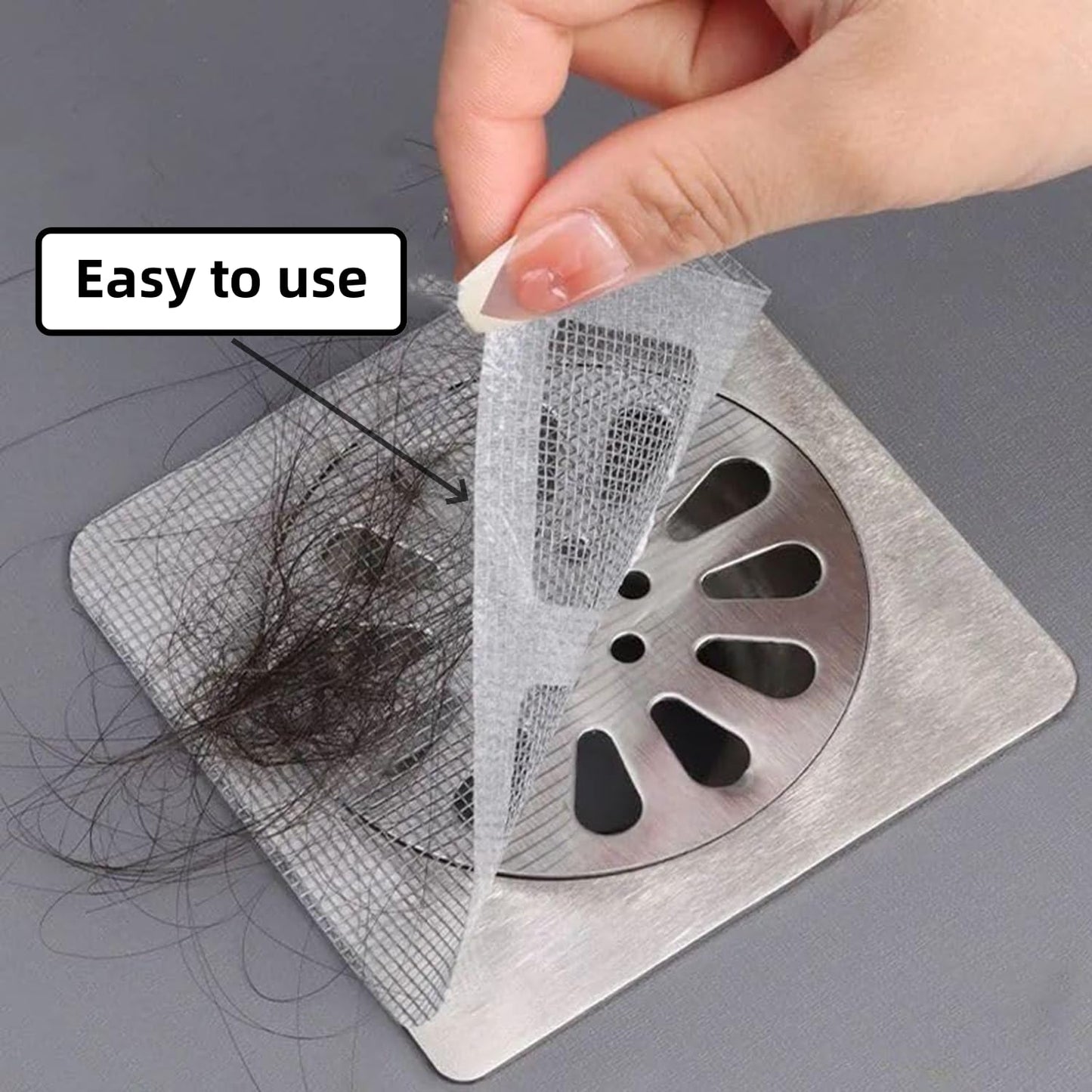 Disposable Floor Drain Sticker, Disposable Hair Drain Stickers, Sink Drain Strainer Screen Catcher （50Pcs）