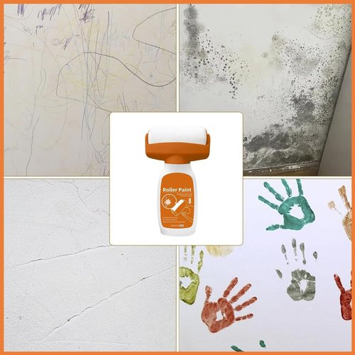 Turboroller Nexa, Turbo Roller White Paint for Interior Wall Repair, Nexa Turbo Roller,Water-Based Latex Wall Paint,Perfect for Quick Touch-Ups & Durable Protection Against Damage (Pearl White)