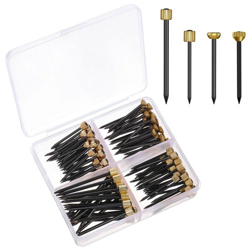 120 Pcs Picture Hanging Nails, 4 Styles Wall Decorative Nails for Hanging Pictures Picture Frame Hangers Nail Hardware Tool with Plastic Box for Claw Drywall Pictures Mirrors Painting Baskets