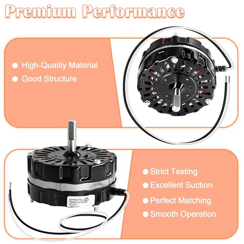 Hiorucet Power Attic Vent Fan Motor Replacement for Lomanco F0510B2944, F0510B2705, F0510B2497, F0510B2536, A0416B2059 Ventilator Fan Motor Kit for Lomancool 2000 & 1800, 120V.