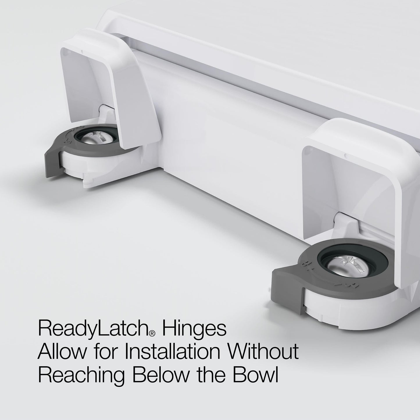 KOHLER 4636-RL-58 Cachet ReadyLatch Elongated Toilet Seat Slow Close, Soft Close Toilet Seat Quiet Lid, Contoured Grip-Tight Bumpers Installation Hardware, Aparment Essentials, Thunder Gray