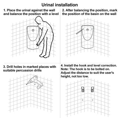 Corner Urinals for Men Bathroom,Men's Urinal Troughs with Sensor Flush Valve,Wall-Hung Urinal,Commercial Residential Washout Urinals for Home Hotel, White