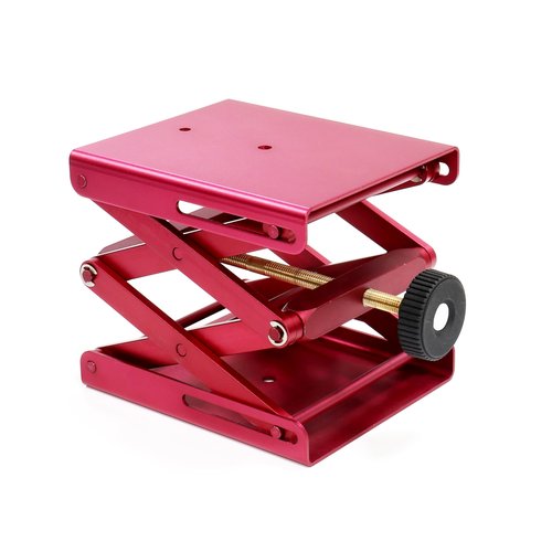 Maccx Lab Support Jack, Red Color, Aluminum Table, Dim of Platform 4.8"x5.5" Max. Height up to 9.5", LSJ140-001