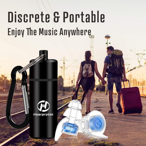 Hearprotek Concert Ear Plugs, 2Pairs Reusable high Fidelity Musician Ear Plugs for Concerts Loud Music-Noise Reduction Ear Protection earplugs for Rave,Festival,Music,Tinnitus Relief