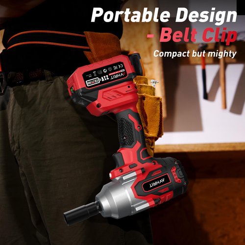 Avrhit Cordless Impact Wrench 1/2 Inch, 1300Nm / 960ft-lbs High Torque Impact Gun with 2x 4.0Ah Batteries, 5 Sockets Electric Impact Driver for Car/Truck RV/Mower
