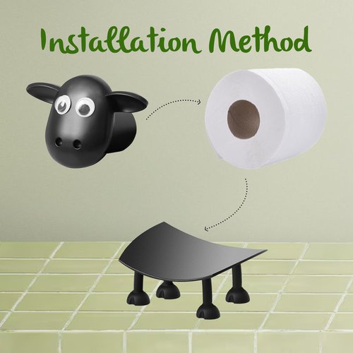 Sheep Toilet Paper Holder, Funny Free Standing Black Sheep Loo Roll Holder for Bathroom Decor