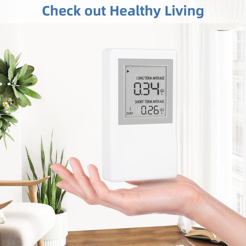 Radon Detector for Home with ±0.1 pCi/L Precision,Radon Meter,Real-Time Air Quality Monitoring,Long-Term & Short-Term Data,Portable Design & Extended Battery Life,Radon Detector for Home Basement