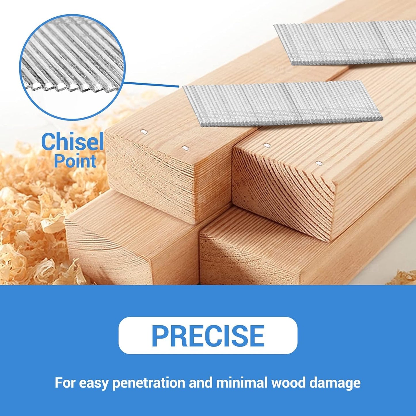 meite 16 Gauge 20 Degree Angled Finish Nails 1-1/2 Inch Leg Galvanized No-rust Finishing Nails for Finish Nailer Gun - Cabinet Crown Baseboard 4,000PCS