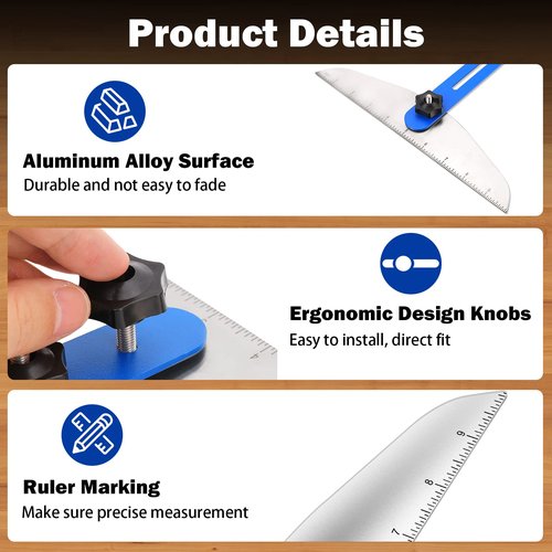 Stair Tread Template Tool, FEITON Stair Gauge Set Shelf Layout Measuring Scribe Tool for Stairs, Risers, Partitions, Self and Cutting Drywall