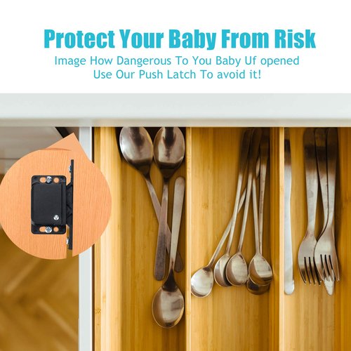 Eurizen RV Drawer Latches and Catches, Eurizen 6 Pack RV Cabinet Door Latches and Catches, 10 Pull Force Latches for Home and Cabinet Doors, Ideal for RV, Camper, Motor, Home, Trailor