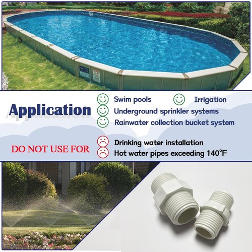 HayEastdor 12PCS 3/4 Inch PVC Pipe Fitting Hex Nipple G3/4 Male X G3/4 Male Coupling Adaptor of Thread Plumbing PIPE Connection HE023-3/4