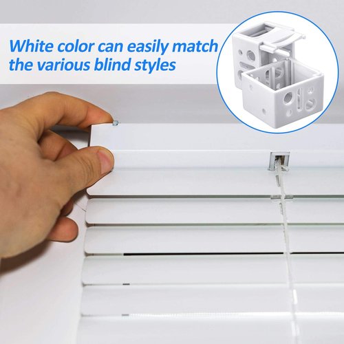 Jetec 2 Pieces 1 Inch Blind Brackets White Profile Box Mounting Bracket Window Blinds Headrail