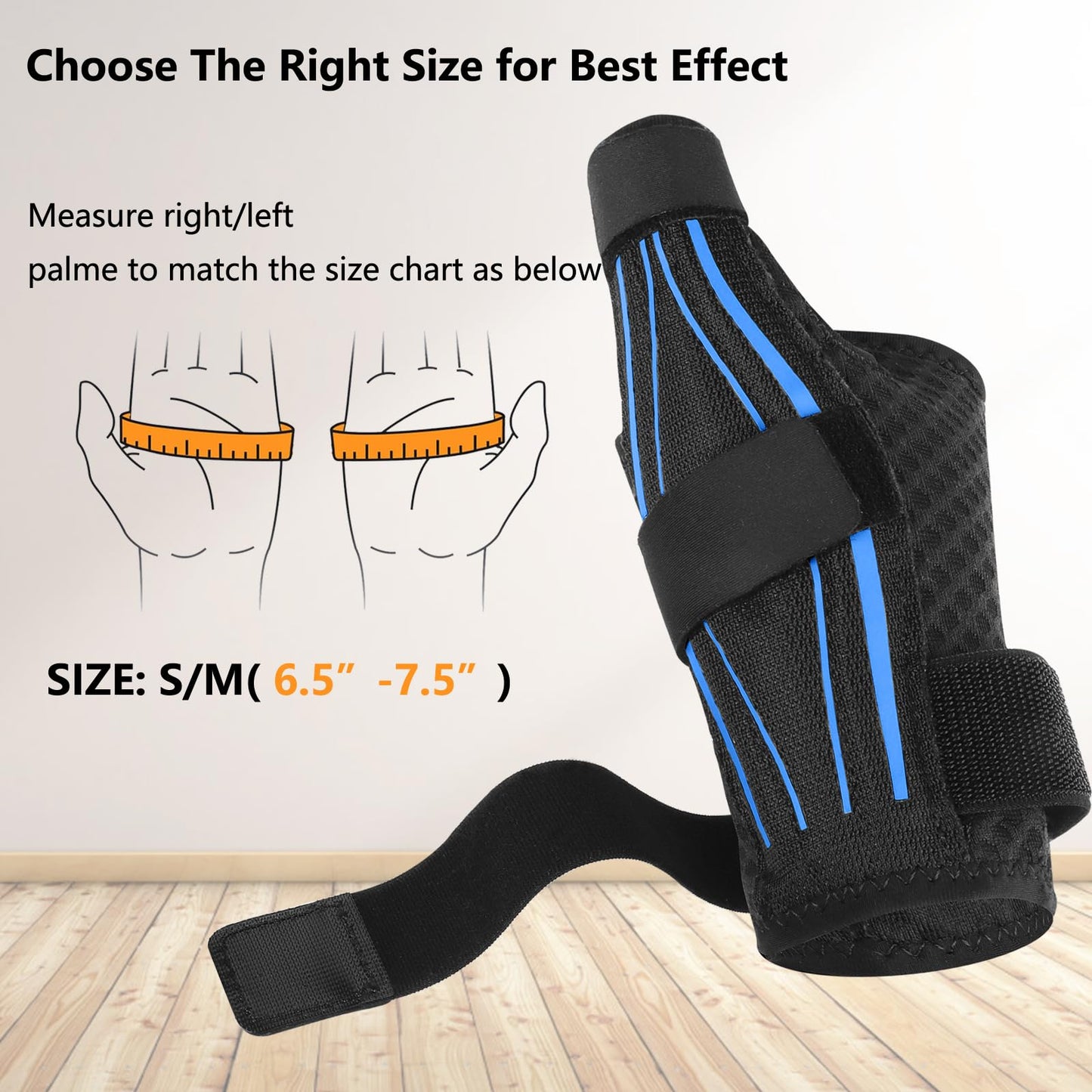 Thumb Brace for Pain Relief - Professional Thumb Stabilizer, Trigger thumb Splint for Arthritis De Quervain's, Tendonitis,CMC, Wrist Support Adjustable Comfort Wear Left Right Hand Office & Night