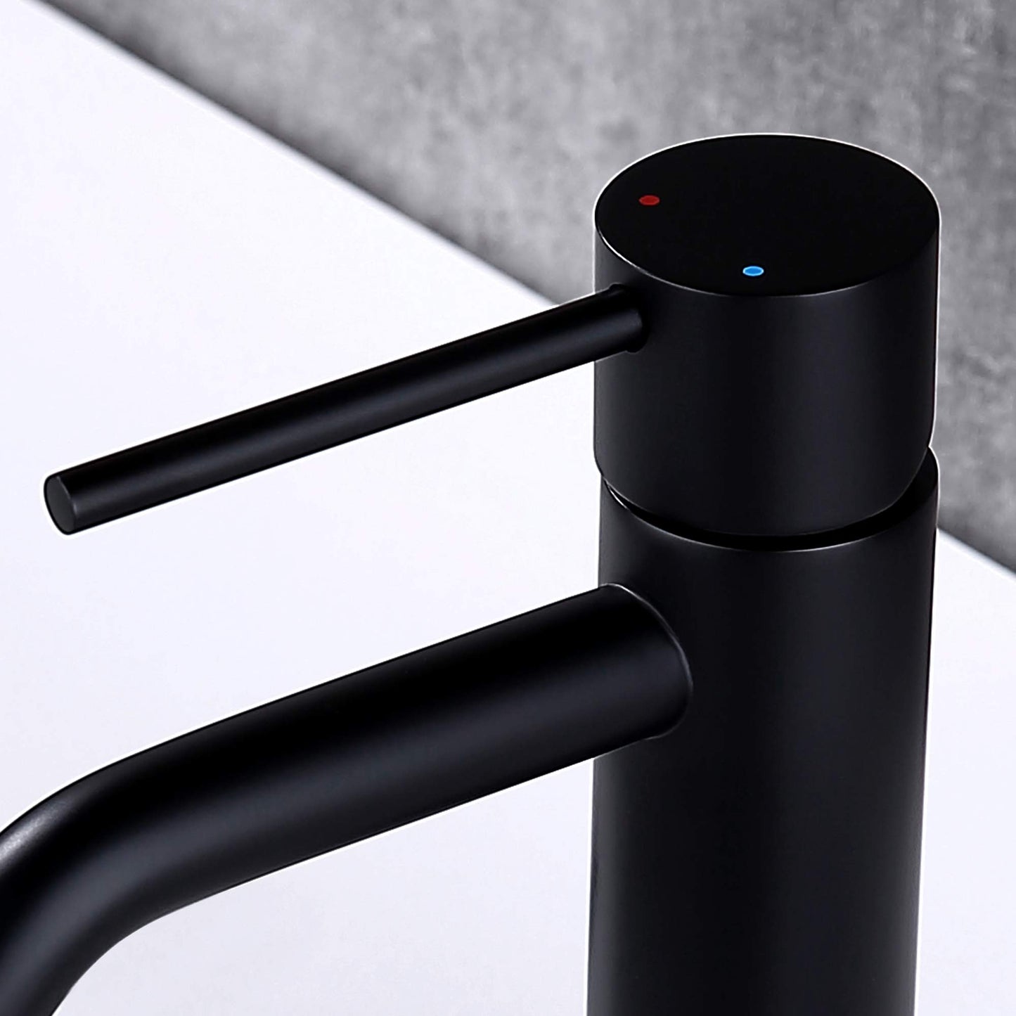 Single Hole Matte Black Bathroom Faucet with Pop Up Drain Assembly and Faucet Supply Hose, JXMMP Single Handle Lavatory Faucets for Sink, Black Sink Faucet Bathroom